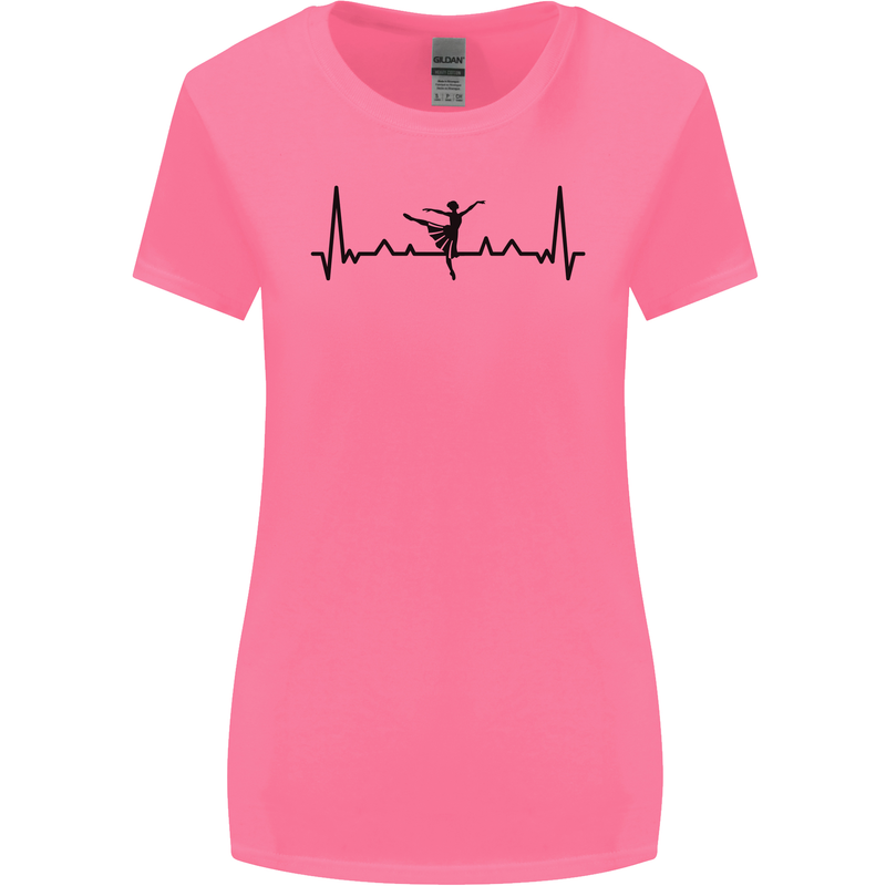 Ballet Dancer ECG Dancing Ballerina Pulse Womens Wider Cut T-Shirt Azalea