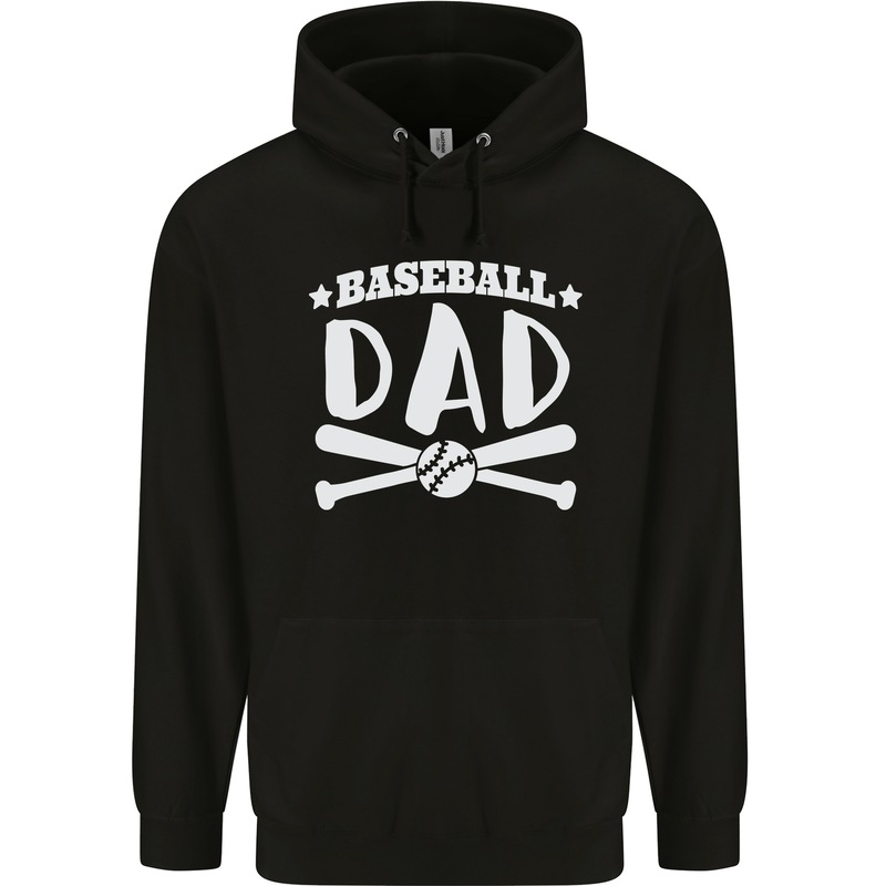 Baseball Dad Funny Fathers Day Childrens Kids Hoodie Black