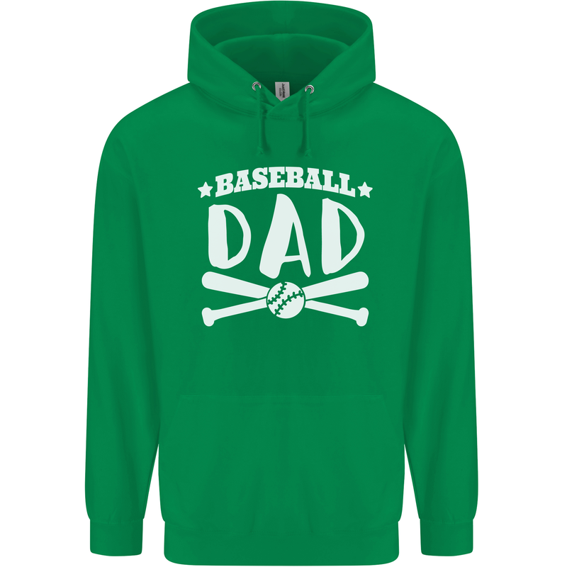 Baseball Dad Funny Fathers Day Childrens Kids Hoodie Irish Green