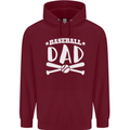 Baseball Dad Funny Fathers Day Childrens Kids Hoodie Maroon