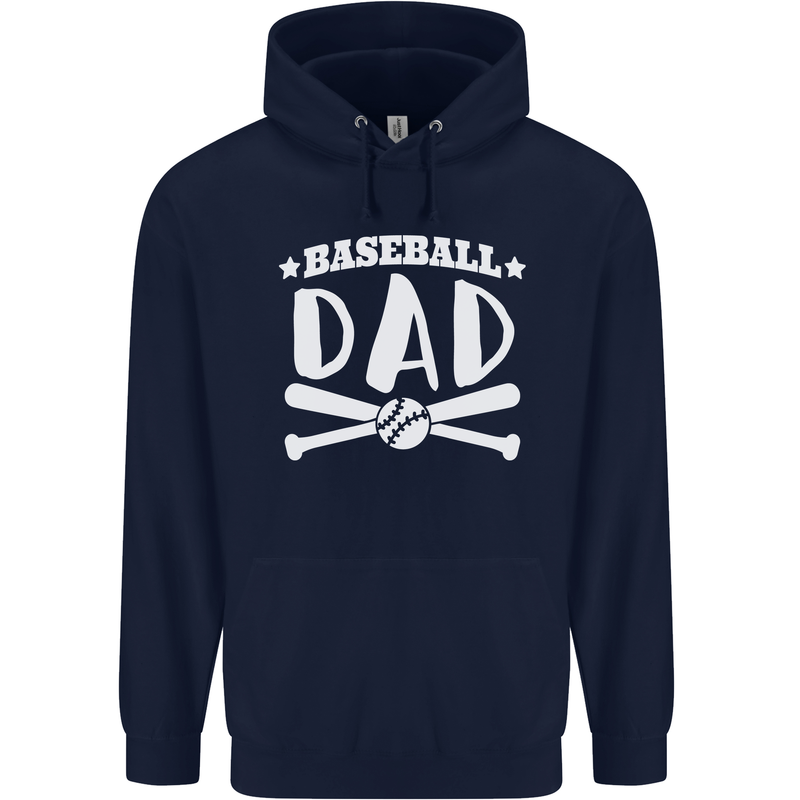 Baseball Dad Funny Fathers Day Childrens Kids Hoodie Navy Blue