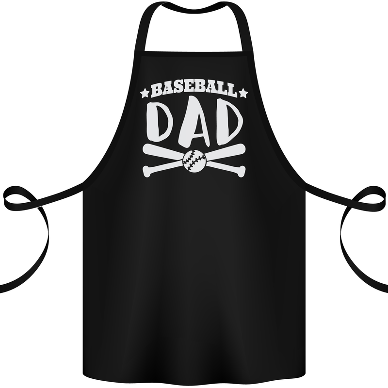 Baseball Dad Funny Fathers Day Cotton Apron 100% Organic Black