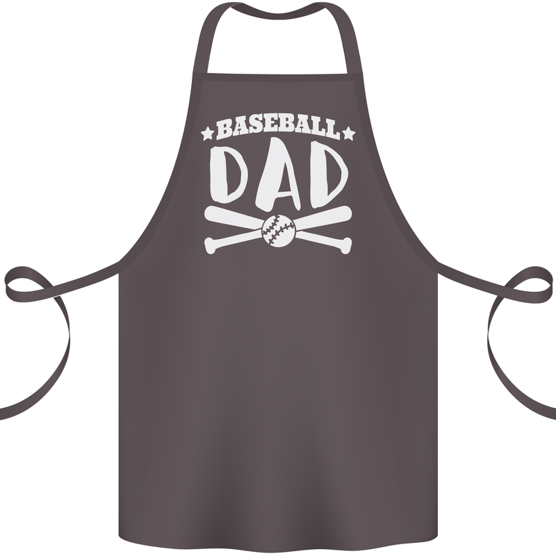Baseball Dad Funny Fathers Day Cotton Apron 100% Organic Dark Grey