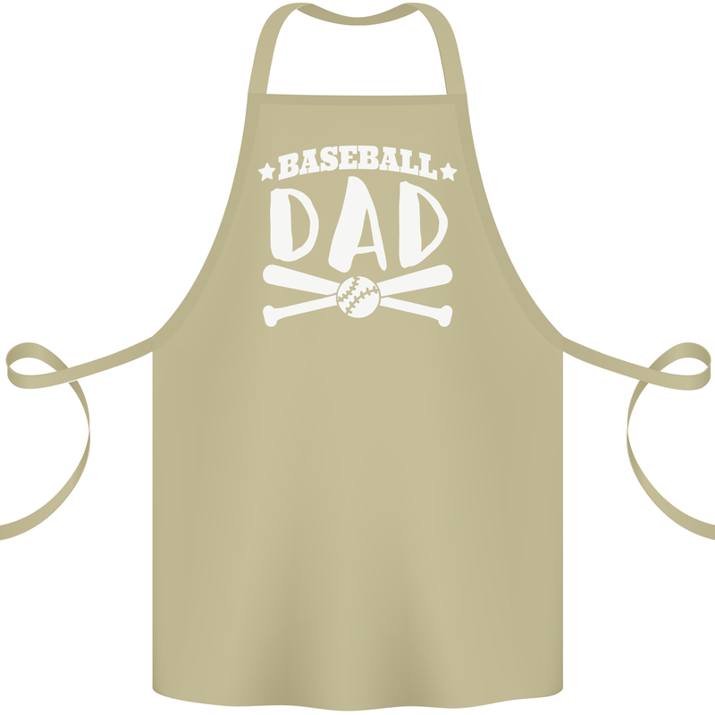 Baseball Dad Funny Fathers Day Cotton Apron 100% Organic Khaki
