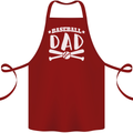 Baseball Dad Funny Fathers Day Cotton Apron 100% Organic Maroon