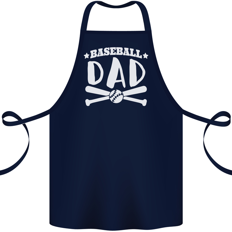 Baseball Dad Funny Fathers Day Cotton Apron 100% Organic Navy Blue
