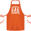 Baseball Dad Funny Fathers Day Cotton Apron 100% Organic Orange
