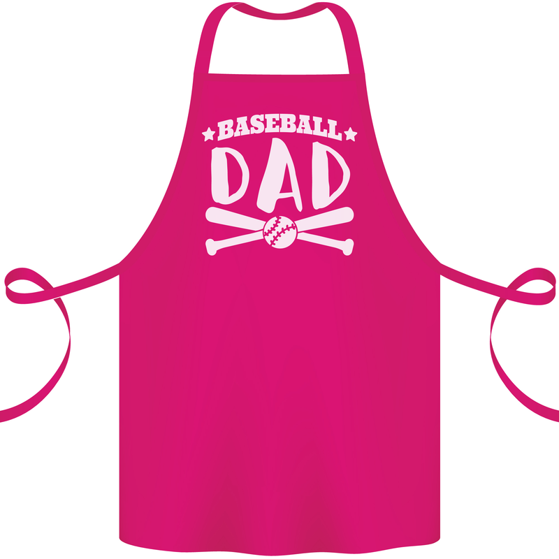 Baseball Dad Funny Fathers Day Cotton Apron 100% Organic Pink