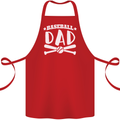 Baseball Dad Funny Fathers Day Cotton Apron 100% Organic Red