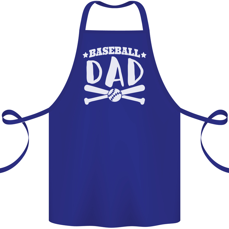 Baseball Dad Funny Fathers Day Cotton Apron 100% Organic Royal Blue