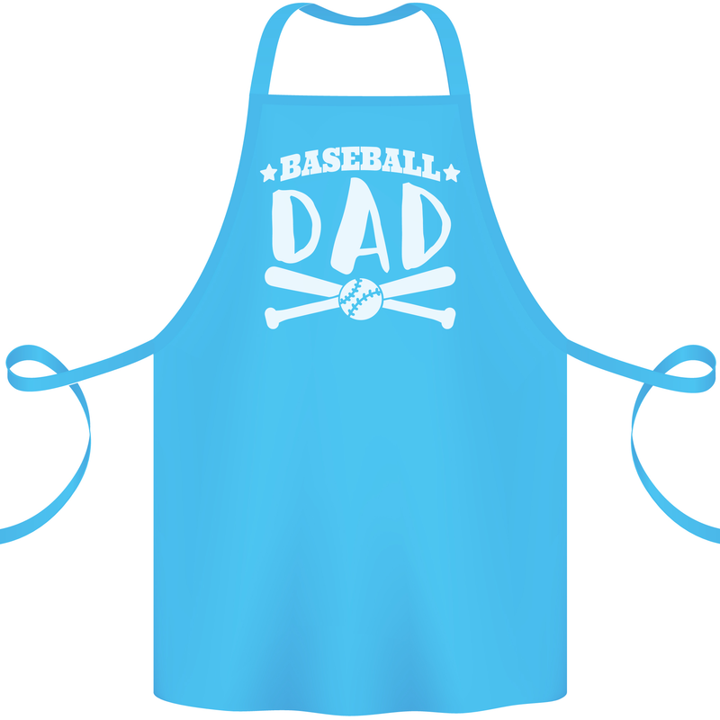 Baseball Dad Funny Fathers Day Cotton Apron 100% Organic Turquoise