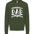 Baseball Dad Funny Fathers Day Kids Sweatshirt Jumper Forest Green