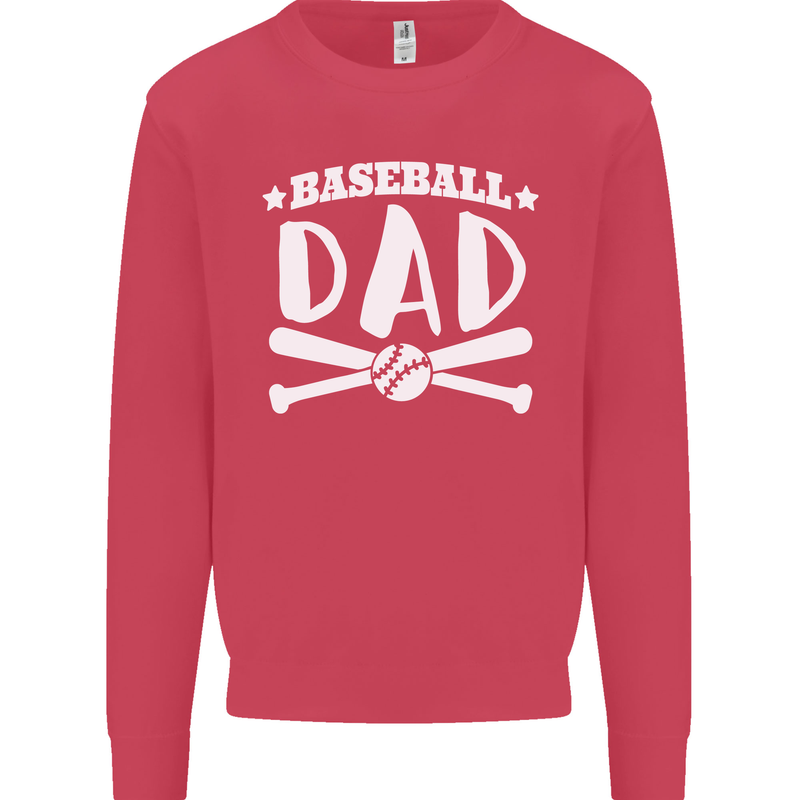 Baseball Dad Funny Fathers Day Kids Sweatshirt Jumper Heliconia