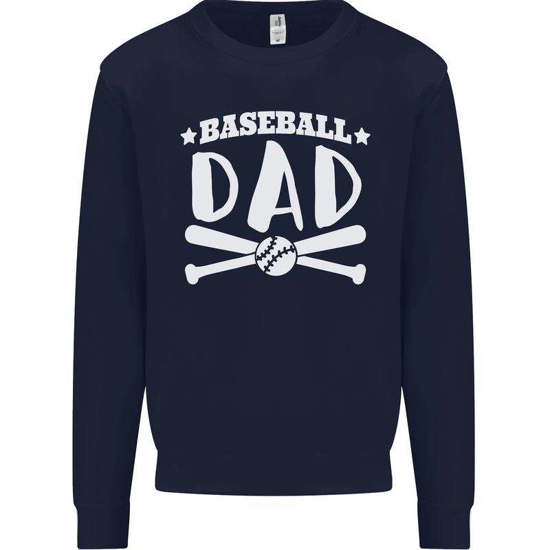 Baseball Dad Funny Fathers Day Kids Sweatshirt Jumper Navy Blue