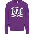 Baseball Dad Funny Fathers Day Kids Sweatshirt Jumper Purple