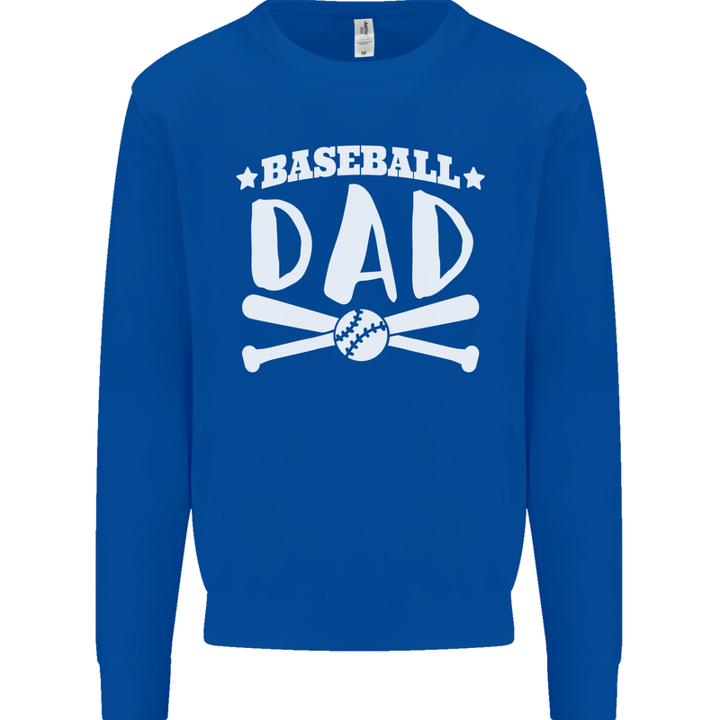 Baseball Dad Funny Fathers Day Kids Sweatshirt Jumper Royal Blue