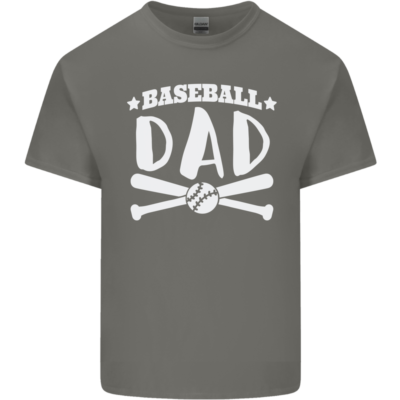 Baseball Dad Funny Fathers Day Mens Cotton T-Shirt Tee Top Charcoal