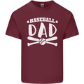 Baseball Dad Funny Fathers Day Mens Cotton T-Shirt Tee Top Maroon