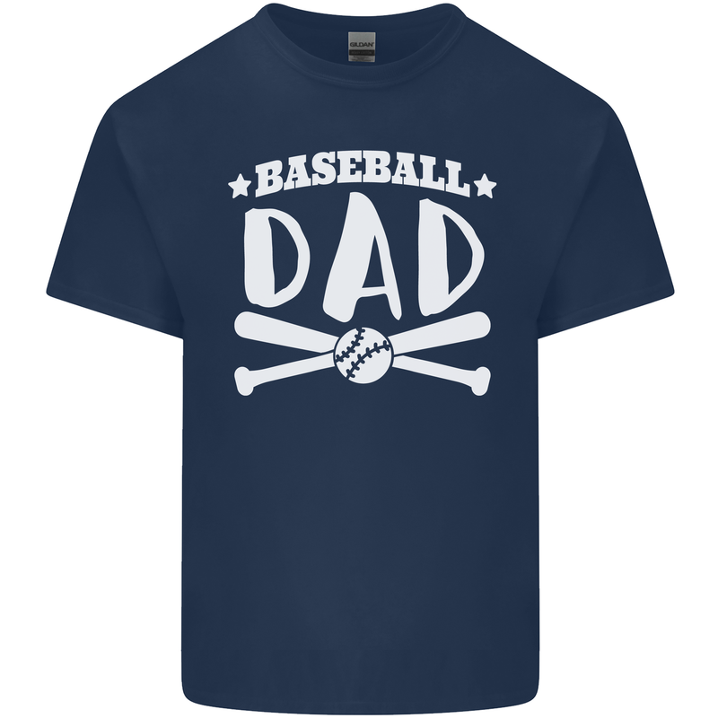 Baseball Dad Funny Fathers Day Mens Cotton T-Shirt Tee Top Navy Blue