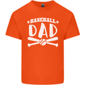 Baseball Dad Funny Fathers Day Mens Cotton T-Shirt Tee Top Orange