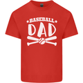 Baseball Dad Funny Fathers Day Mens Cotton T-Shirt Tee Top Red