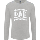 Baseball Dad Funny Fathers Day Mens Long Sleeve T-Shirt Sports Grey