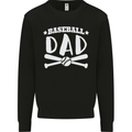 Baseball Dad Funny Fathers Day Mens Sweatshirt Jumper Black