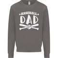 Baseball Dad Funny Fathers Day Mens Sweatshirt Jumper Charcoal