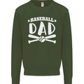 Baseball Dad Funny Fathers Day Mens Sweatshirt Jumper Forest Green