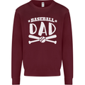Baseball Dad Funny Fathers Day Mens Sweatshirt Jumper Maroon