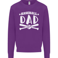 Baseball Dad Funny Fathers Day Mens Sweatshirt Jumper Purple