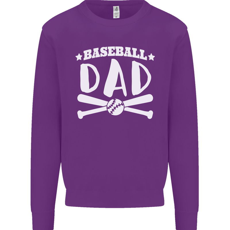 Baseball Dad Funny Fathers Day Mens Sweatshirt Jumper Purple