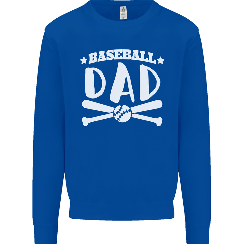 Baseball Dad Funny Fathers Day Mens Sweatshirt Jumper Royal Blue