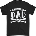 Baseball Dad Funny Fathers Day Mens T-Shirt 100% Cotton Black