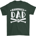 Baseball Dad Funny Fathers Day Mens T-Shirt 100% Cotton Forest Green