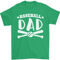 Baseball Dad Funny Fathers Day Mens T-Shirt 100% Cotton Irish Green