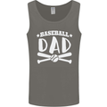 Baseball Dad Funny Fathers Day Mens Vest Tank Top Charcoal