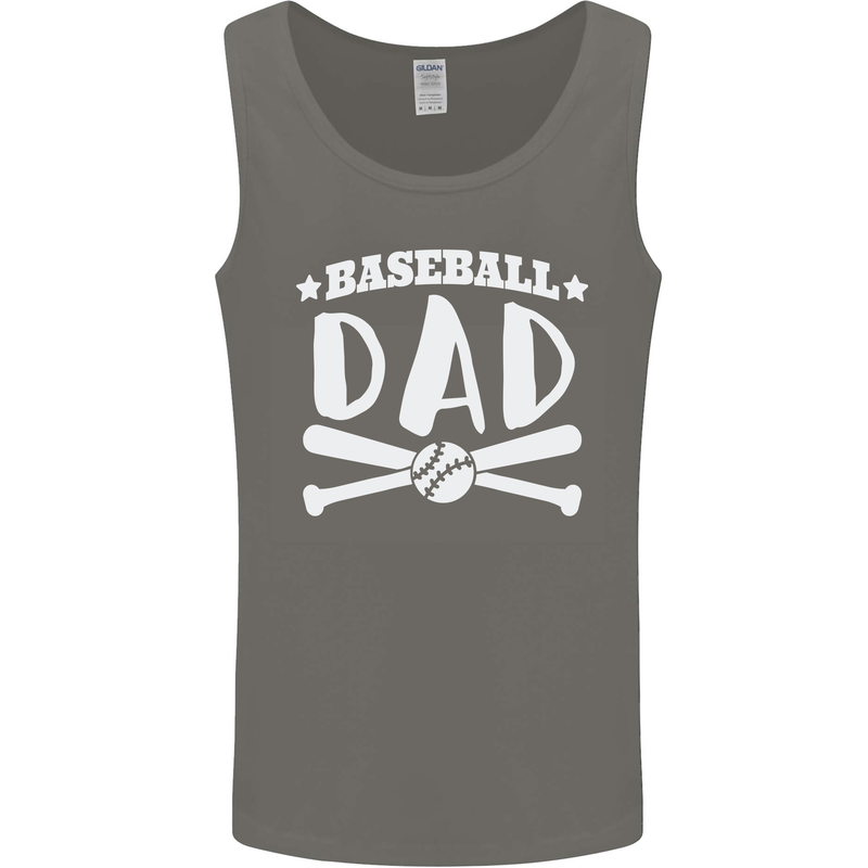 Baseball Dad Funny Fathers Day Mens Vest Tank Top Charcoal