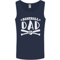 Baseball Dad Funny Fathers Day Mens Vest Tank Top Navy Blue