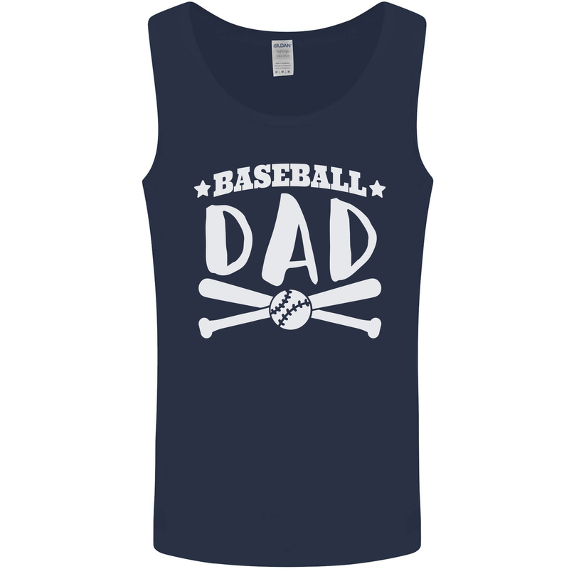 Baseball Dad Funny Fathers Day Mens Vest Tank Top Navy Blue