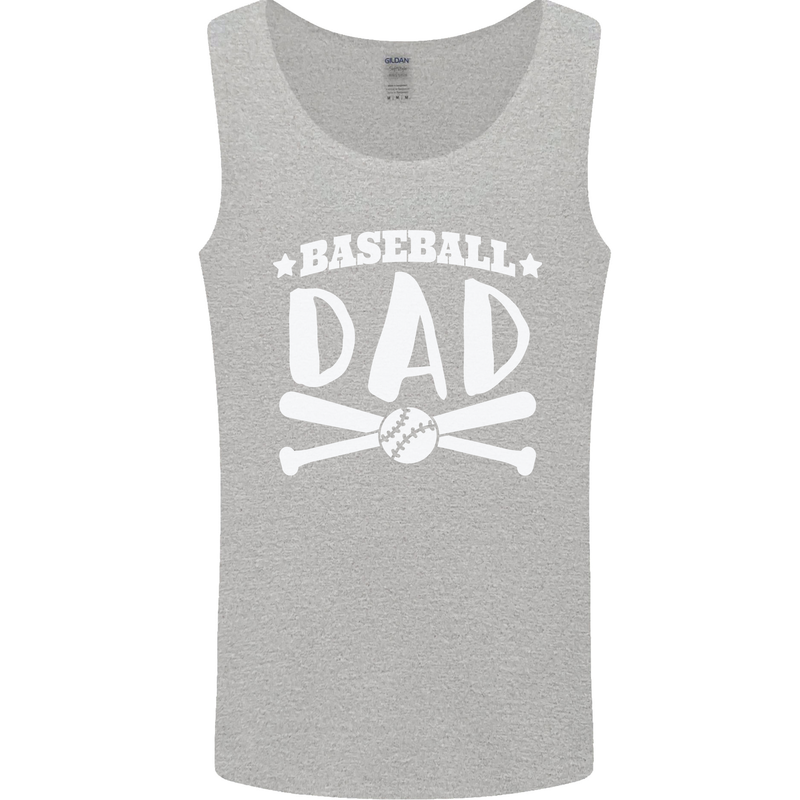 Baseball Dad Funny Fathers Day Mens Vest Tank Top Sports Grey