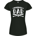 Baseball Dad Funny Fathers Day Womens Petite Cut T-Shirt Black