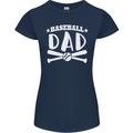 Baseball Dad Funny Fathers Day Womens Petite Cut T-Shirt Navy Blue