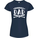 Baseball Dad Funny Fathers Day Womens Petite Cut T-Shirt Navy Blue