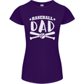 Baseball Dad Funny Fathers Day Womens Petite Cut T-Shirt Purple