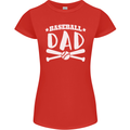 Baseball Dad Funny Fathers Day Womens Petite Cut T-Shirt Red