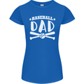 Baseball Dad Funny Fathers Day Womens Petite Cut T-Shirt Royal Blue