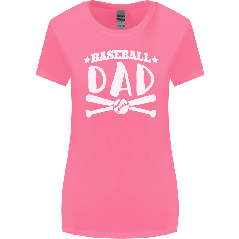 Baseball Dad Funny Fathers Day Womens Wider Cut T-Shirt Azalea