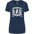 Baseball Dad Funny Fathers Day Womens Wider Cut T-Shirt Navy Blue