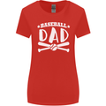 Baseball Dad Funny Fathers Day Womens Wider Cut T-Shirt Red